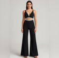 NWT Mac Duggal 49830 Black
Crystal Waist
Cutout Jumpsuit Sz XS $398