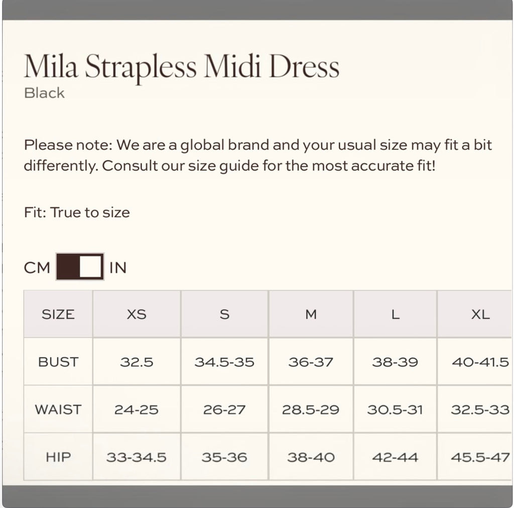 Petal & Pup Mila Strapless Midi Dress Black Size Medium