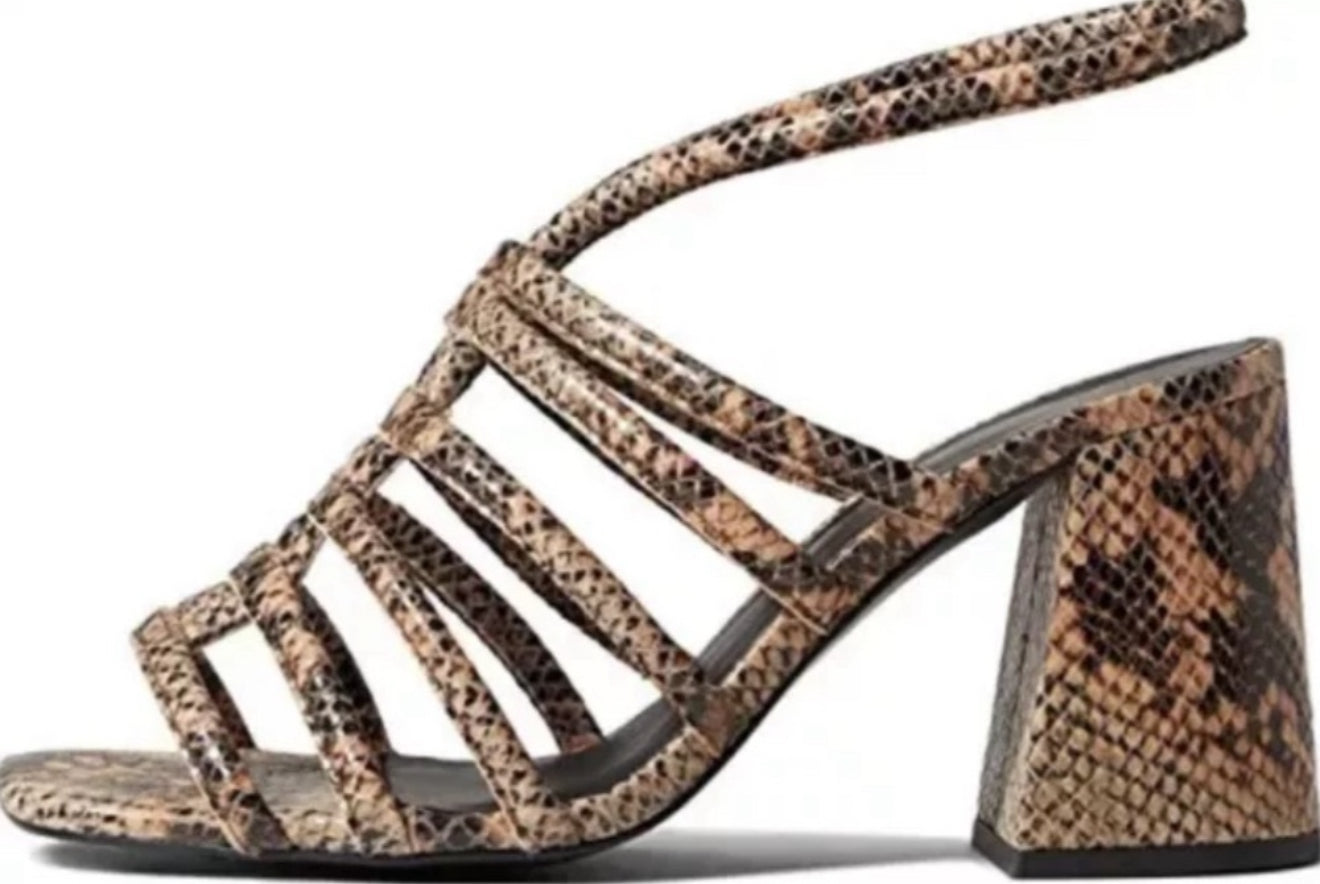 FREE PEOPLE Colette Cinched
Block Heel Sandals in Python Sz 37 $148