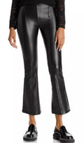 Generation Love Wren Flare Vegan Leather Leggings in Black Sz XXS $198