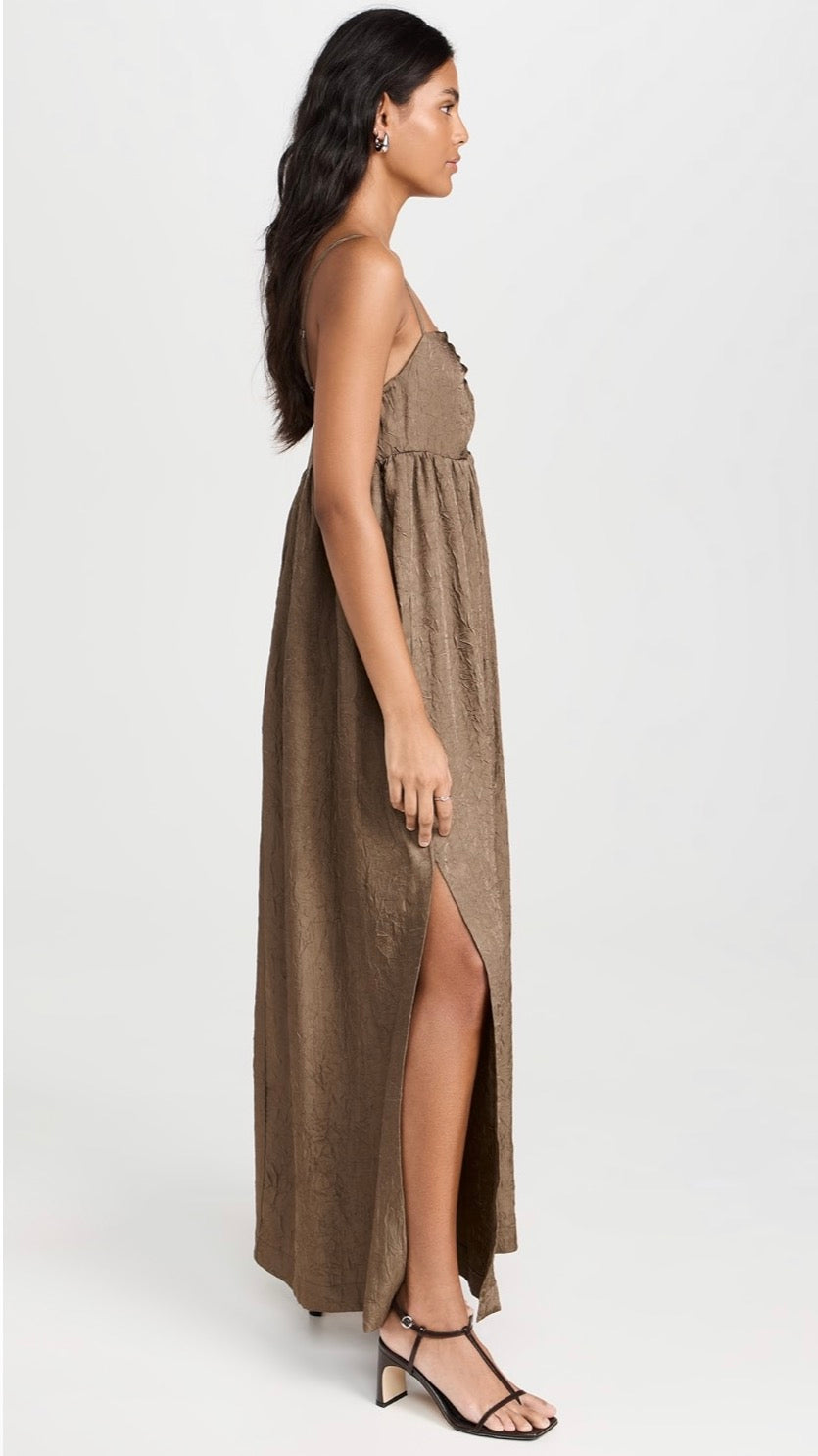 Line & Dot Una Maxi Dress in Olive Sz Small $129