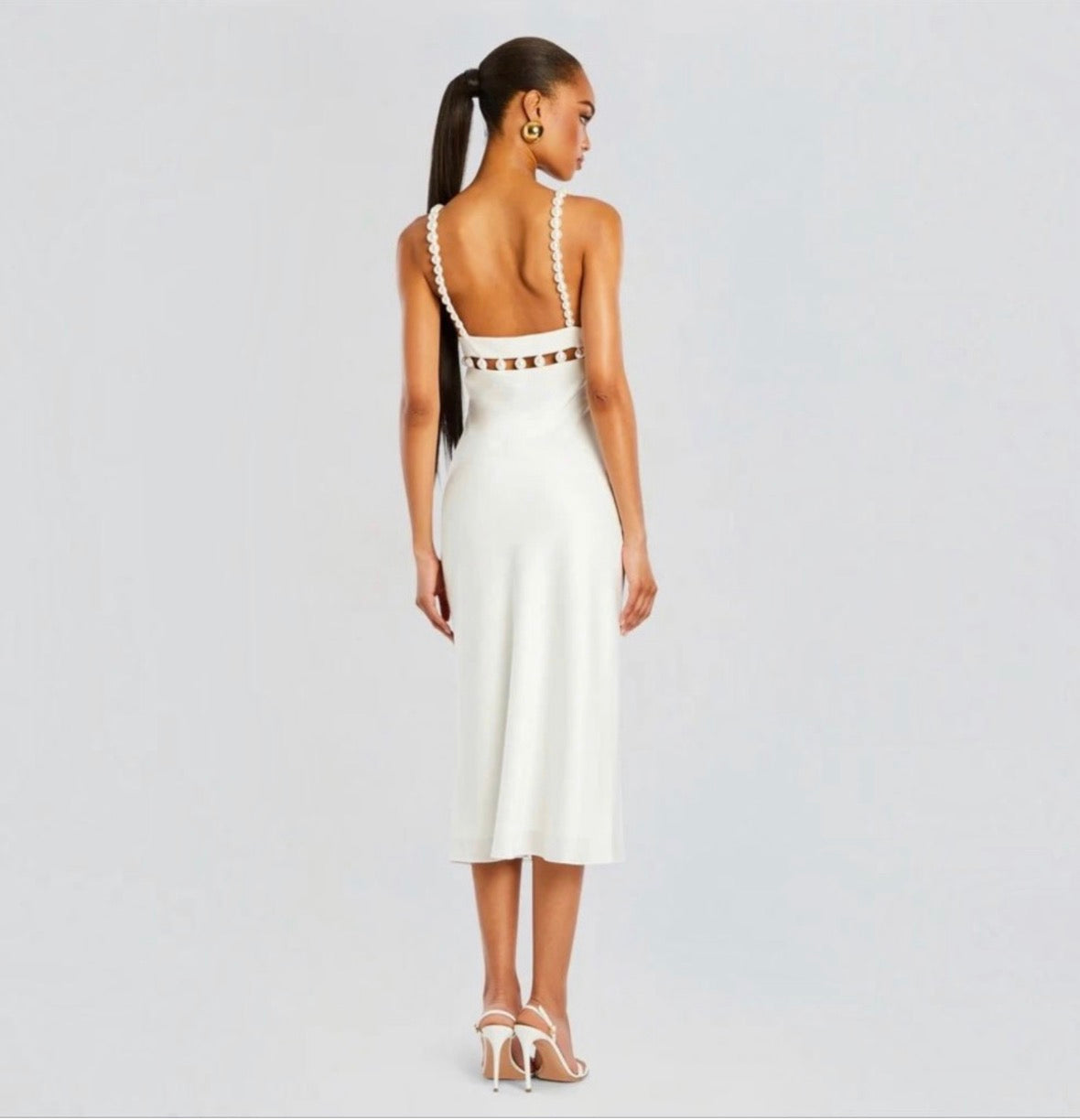 Retrofete ELODIE PEARL DRESS in White Sz Large