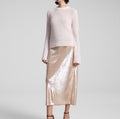 A.L.C. Bowie Sheer Alpaca Crewneck Sweater Light Pink Sz XS