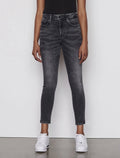 FRAME Le One Skinny Crop Gray Acid Wash Sz 2