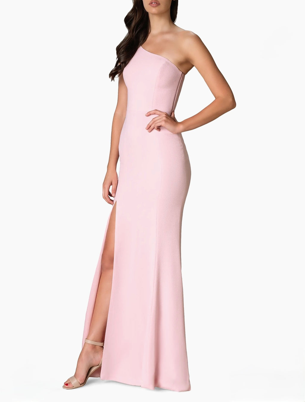 Dress The Population
Amy One-Shoulder Bodycon Maxi Dress Vintage Pink Sz Small 
$228