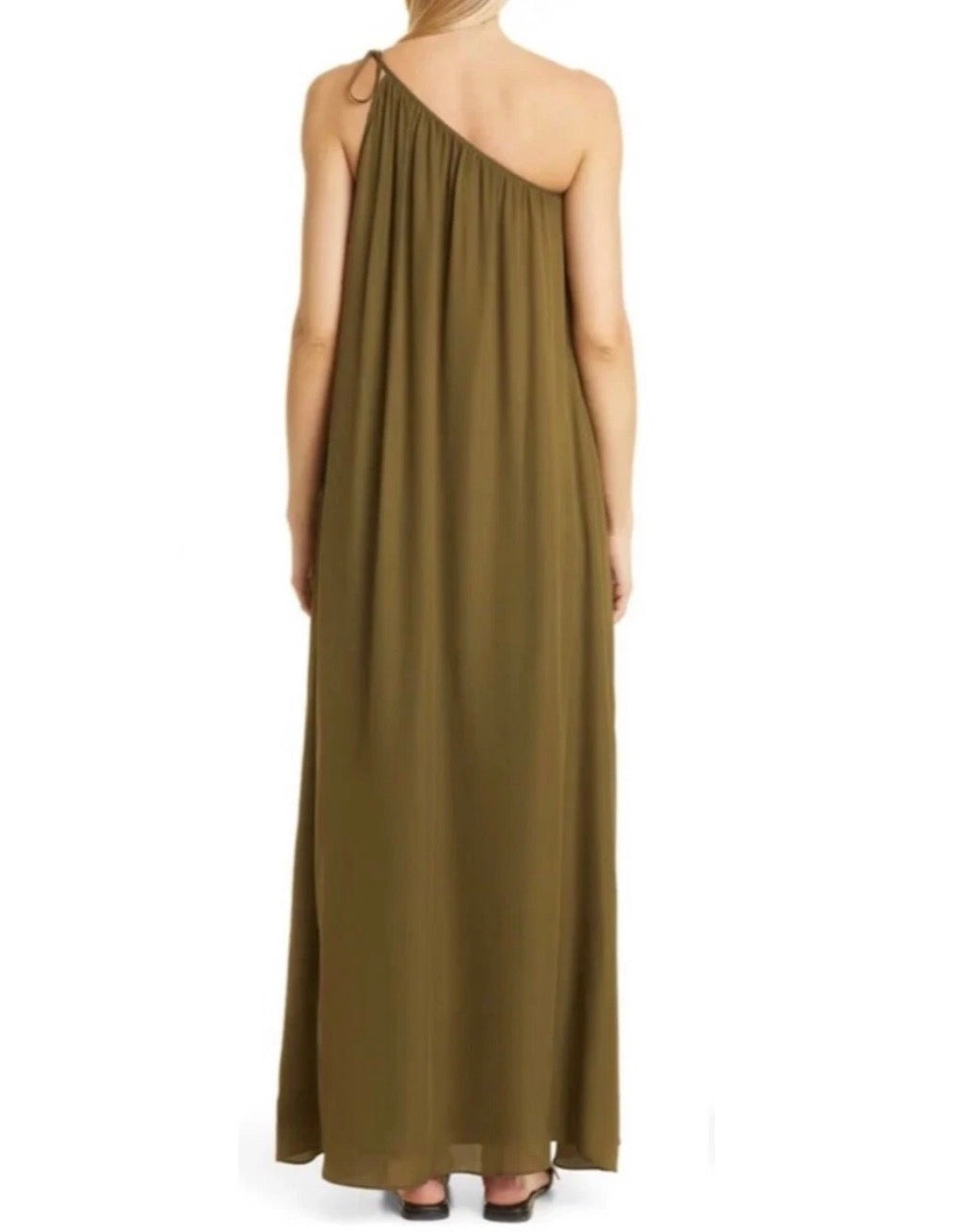 TWP Dinner at Mackizi Silk Chiffon One-Shoulder Maxi Dress Olive
Green NWT Size S $850