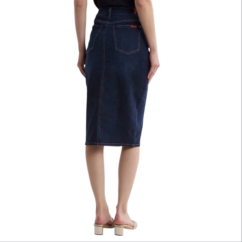 7 For All Mankind Easy Pencil Denim Skirt Dark Indigo Sz 31