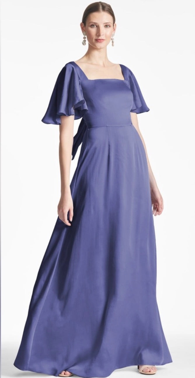 Sachin & Babi Aurora Flutter Sleeve Gown Deep Cobalt Size 2 $325