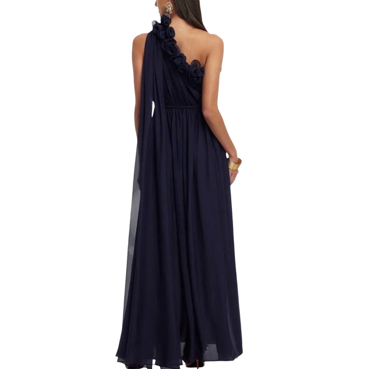 LEO LIN Jenni One Shoulder Maxi Dress Indigo US 2/AU 6
