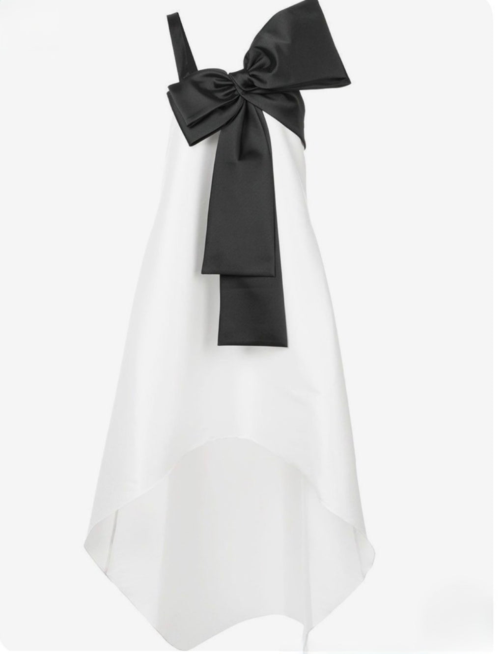 Sachin & Babi Lura Dress White & Black Bow High-Low  Size 2 $995