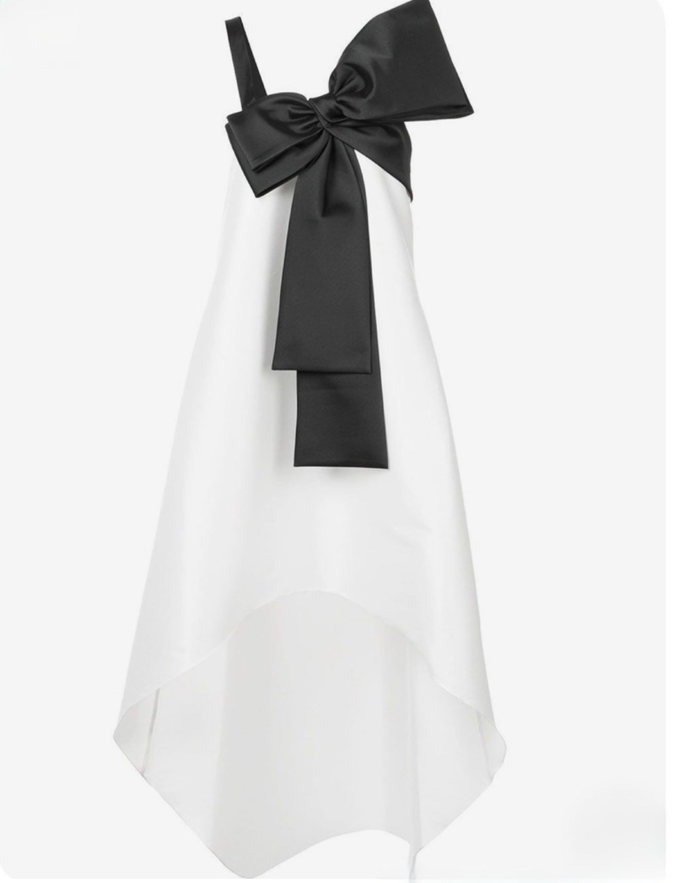Sachin & Babi Lura Dress White & Black Bow High-Low  Size 2 $995