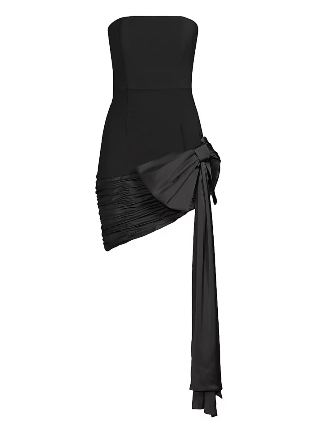 Hutch Sloane Strapless Asymmetric Bow Mini Dress Black Size 10 $297
