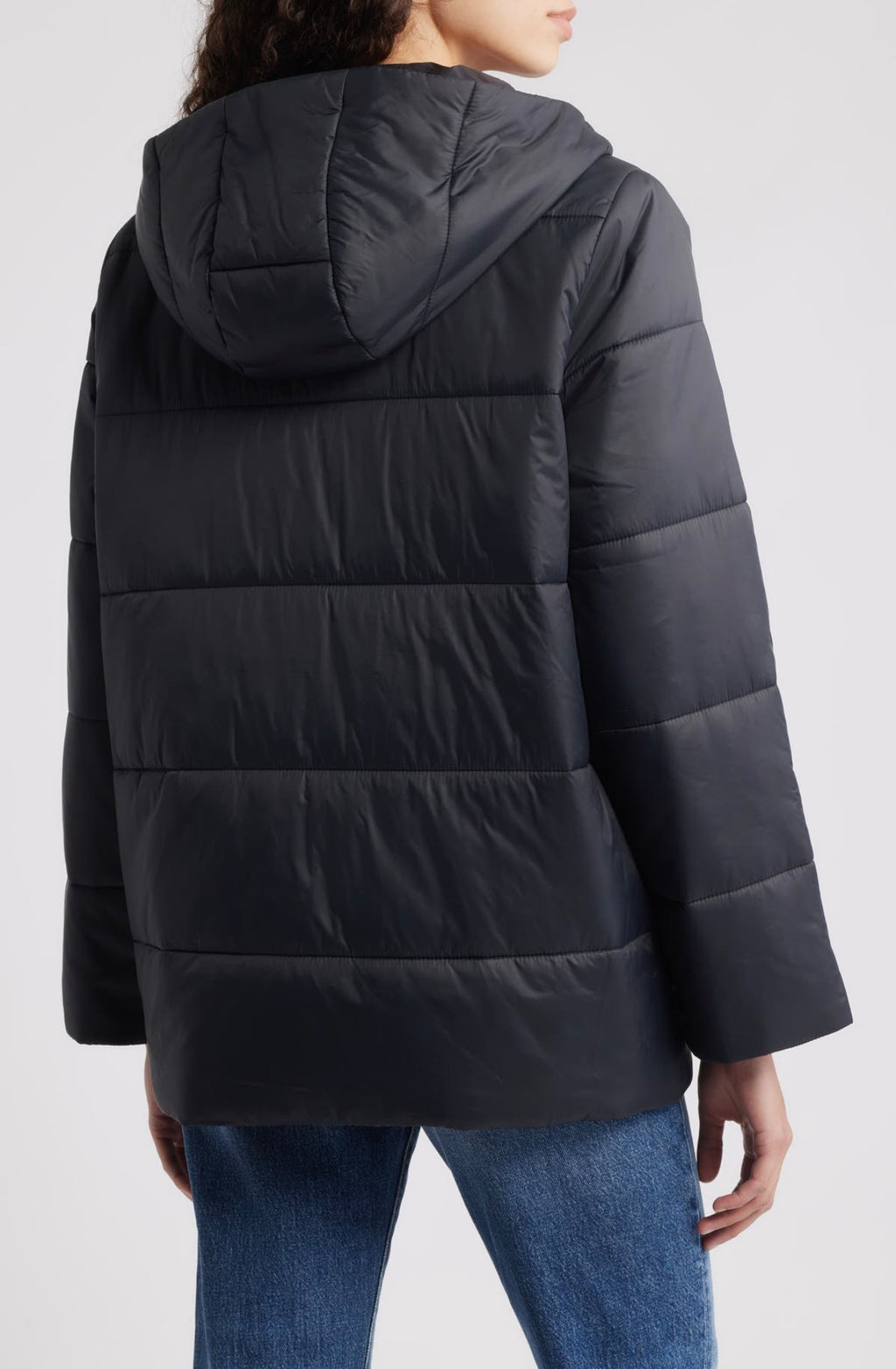 Eileen Fisher Hooded Puffer Jacket Black Size XS