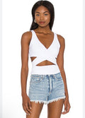 Susana Monaco White Cutout
Crossover Crop Top in Sugar Sz
Large  $128