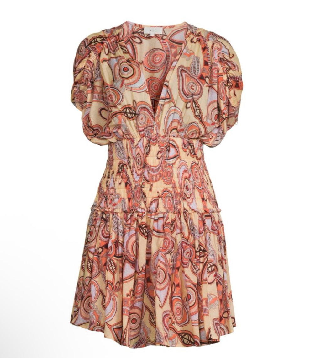 A.L.C.
Luna Print Smocked Mini Dress Sz 2 $495