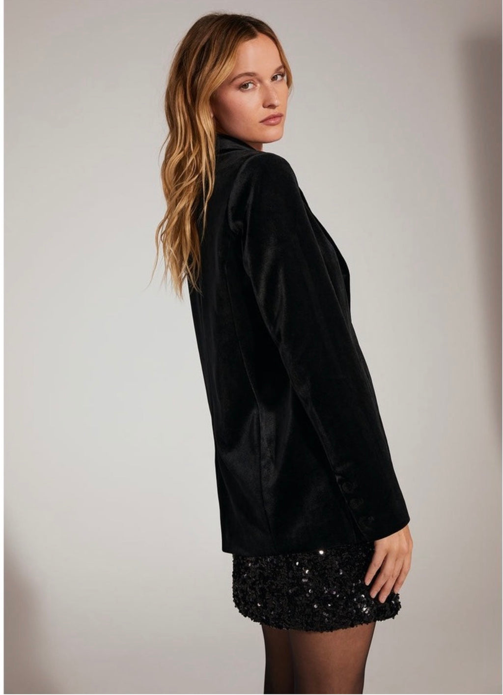 Favorite Daughter The Velvet Blazer Longline Black Medium