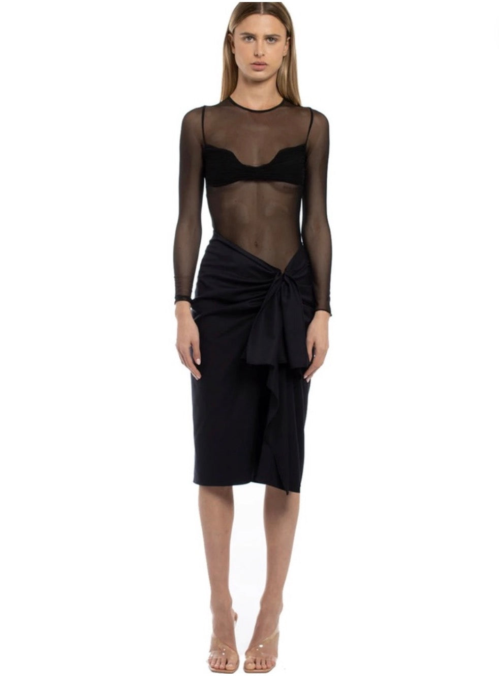 New! Mother of All Colette Midi Skirt in Black Sz Small $490