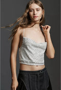 New! Walter Baker Anthropologie Cynthia Tank Top Silver Sequins Sz Large $258