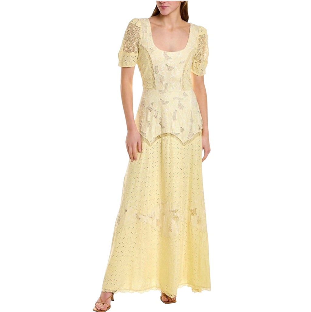 LoveShackFancy Nella Eyelet
Patchwork Maxi Dress Sz 2