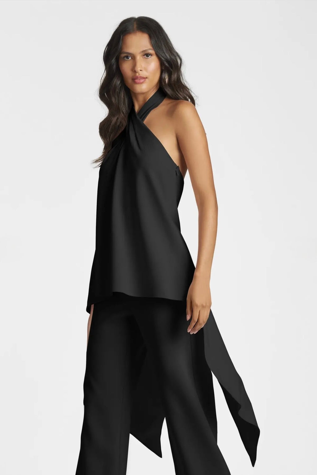 SACHIN & BABI SABRINA HALTER NECK TOP Black Sz 14 $325