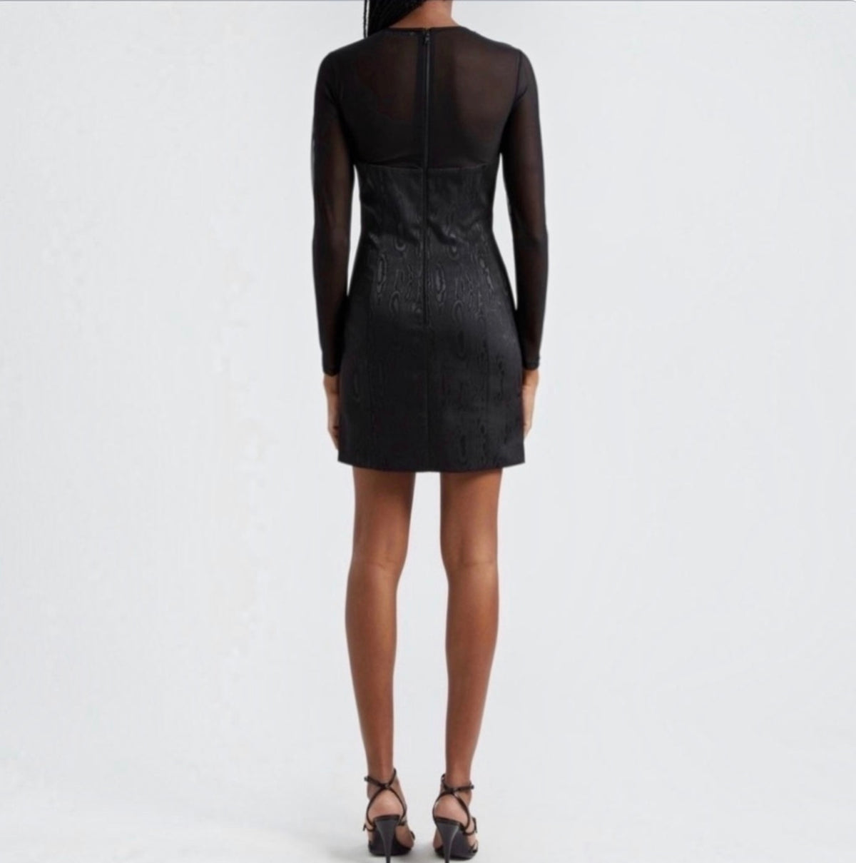 Alice + Olivia Takako Mesh
Long Sleeve Mini Dress Black Sz 2
