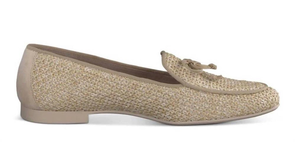 PAUL GREEN women's robbie flat loafer in natural beige raffia sz 7 $379