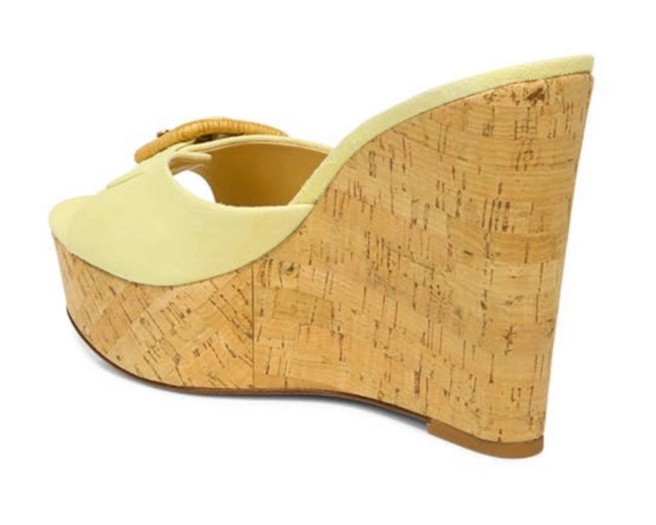 Veronica Beard Donata Suede Cork Wedge Sandals – Vanilla Cream – Sz 8 – $325