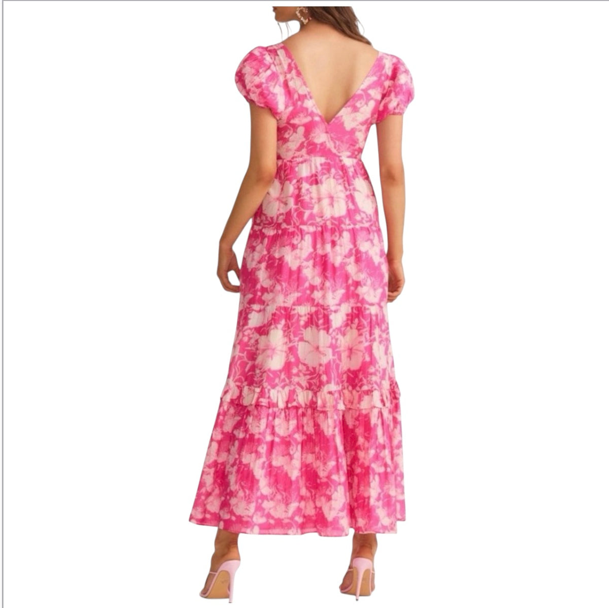LOVESHACKFANCY
Karalie Cotton & Silk Hibiscus Maxi
Dress in Holiday Sun Fuschia Sz 2