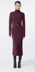 GAUGE81 Suno Long Sleeve Cut Out Midi Dress Merlot Sz 36 US Small