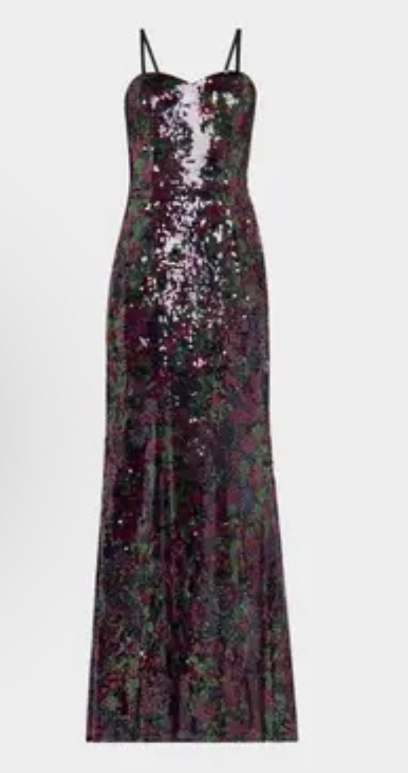 Dress the Population Black Label Sheridan Floral Sequin Sweetheart Gown Sz Small $450