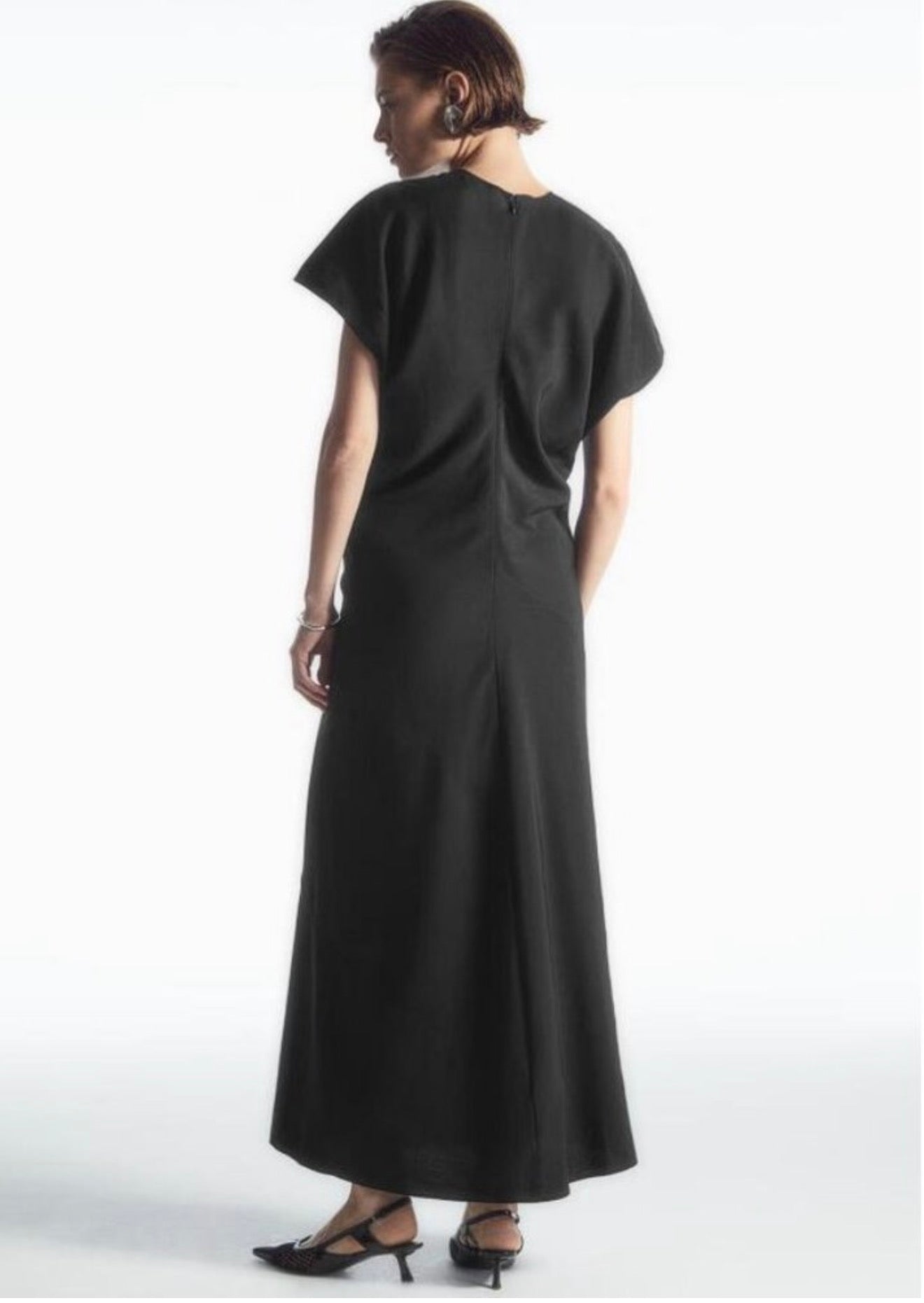 COS Spiral Seam Maxi Dress Black Size 6