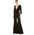 Mac DUGGAL 27033 LONG SLEEVE BOW
DETAIL WIDE LEG
JUMPSUIT Black Sz 6 $398