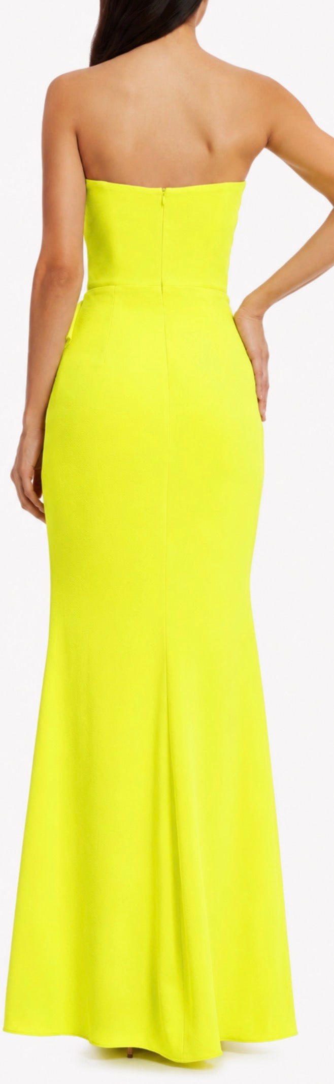 Dress the Population Kai Strapless Gown Yellow Small