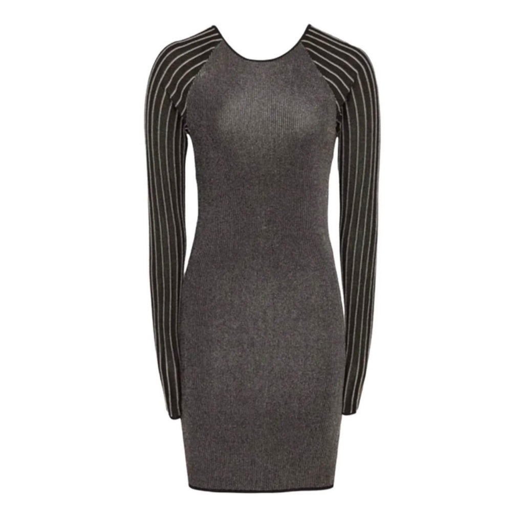 REISS Marina Metallic Striped Mini Dress – Size Small – NWT $345