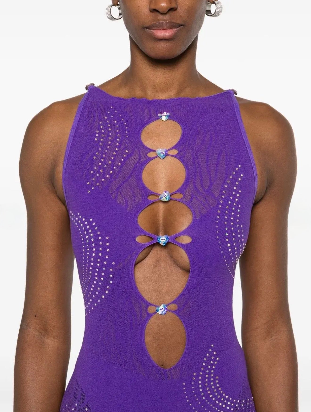 Poster Girl RHINESTONED JANICE JUMPSUIT in TWILIGHT Purple One Sz $255