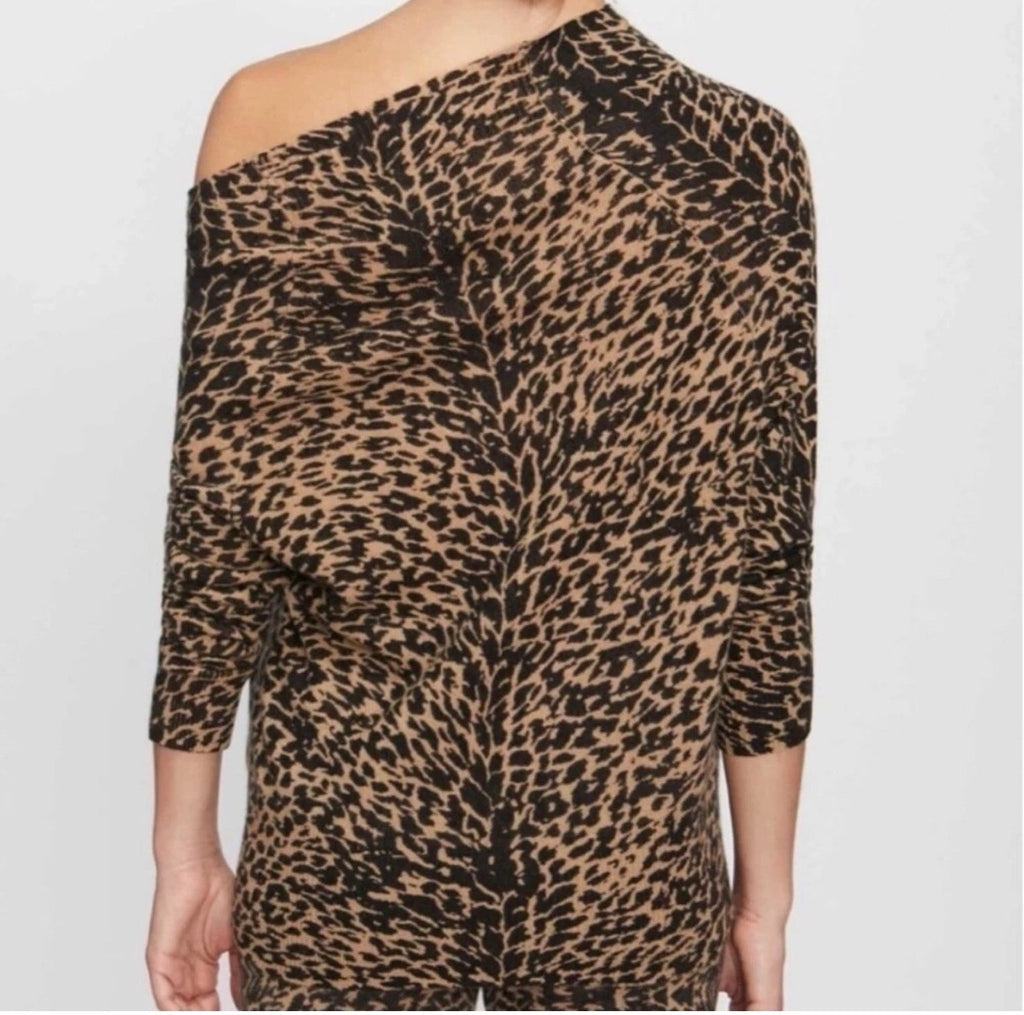 BROCHU WALKER Cashmere Off Shoulder Animal Print Sweater Sz XS
$498