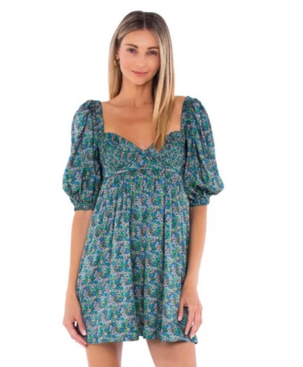For Love & Lemons Alisa Mini Dress in Green Sz XS