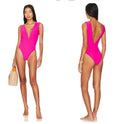 Seafolly Coco Beach Terry Cap
Sleeve V Wire
One Piece Swimsuit Pink US 12