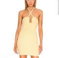 For Love & Lemons Mona Mini Yellow Halter Dress Sz Small $153