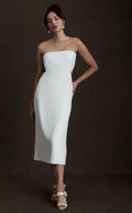 Sachin & Babi Sadie Strapless White Midi Dress Sz 12 $280