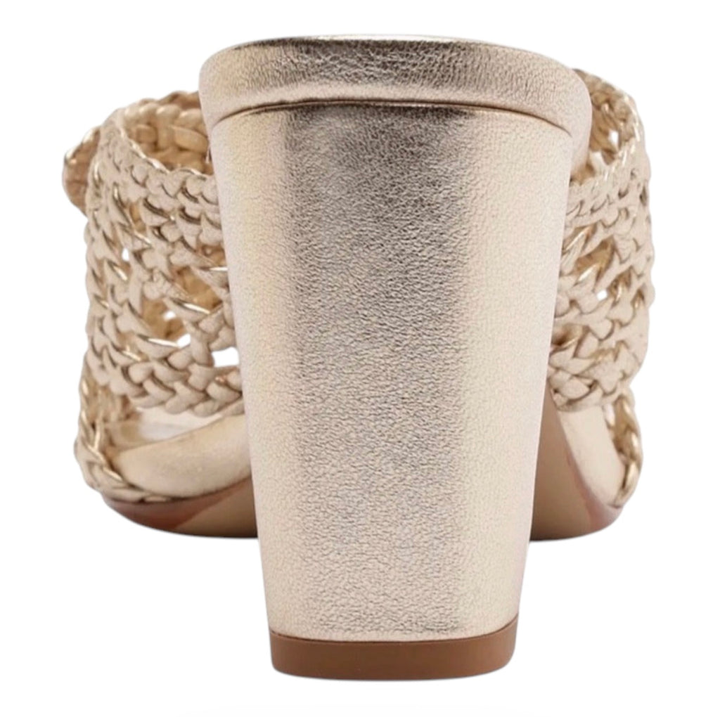 Alexandre Birman Belinda 75mm Woven Leather Mules Gold
Size 38.5 / US 8.5