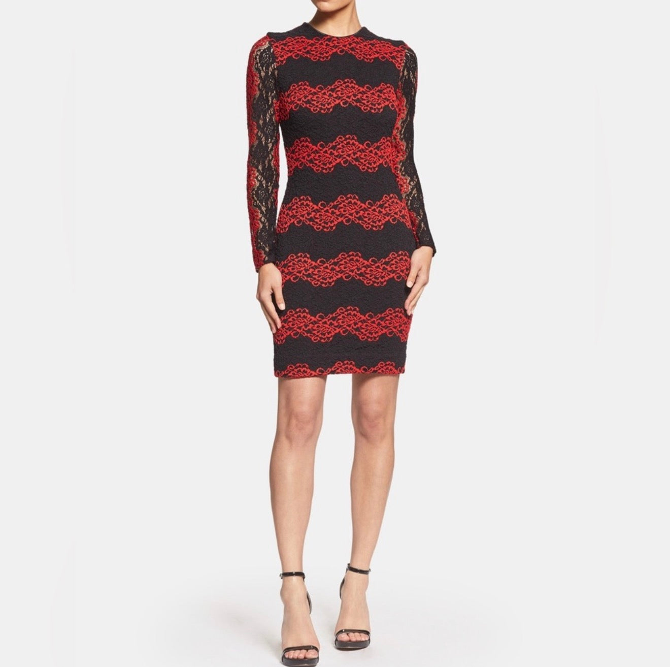 Dress The Population Morgan Dress Lace
Long Sleeve Garnet and Black  $185