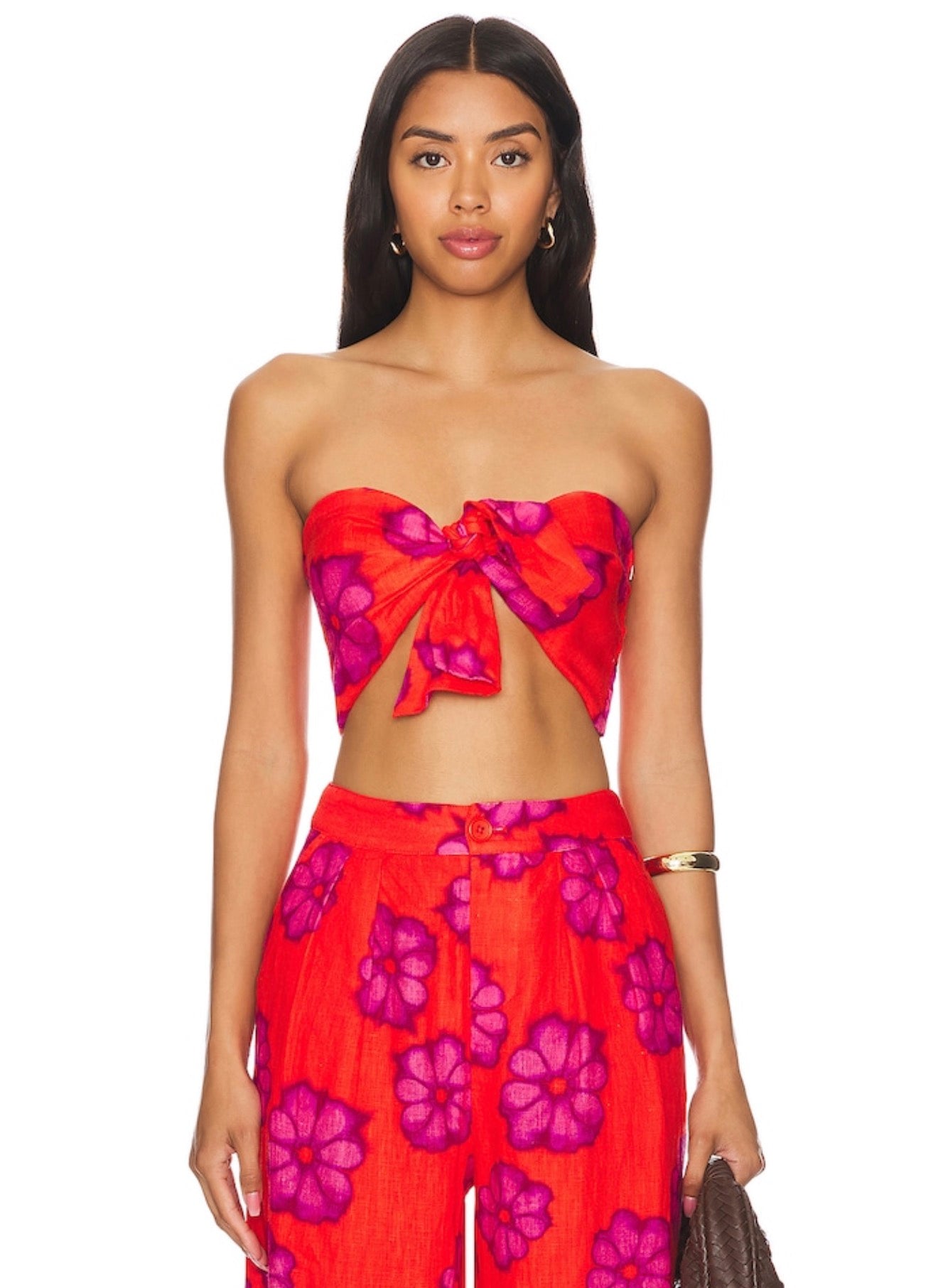 RHODE Toni Top in Scarlet Bombay Bloom $245