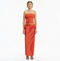 Significant Other Brianna Persimmon Satin Maxi Skirt Orange Size 4