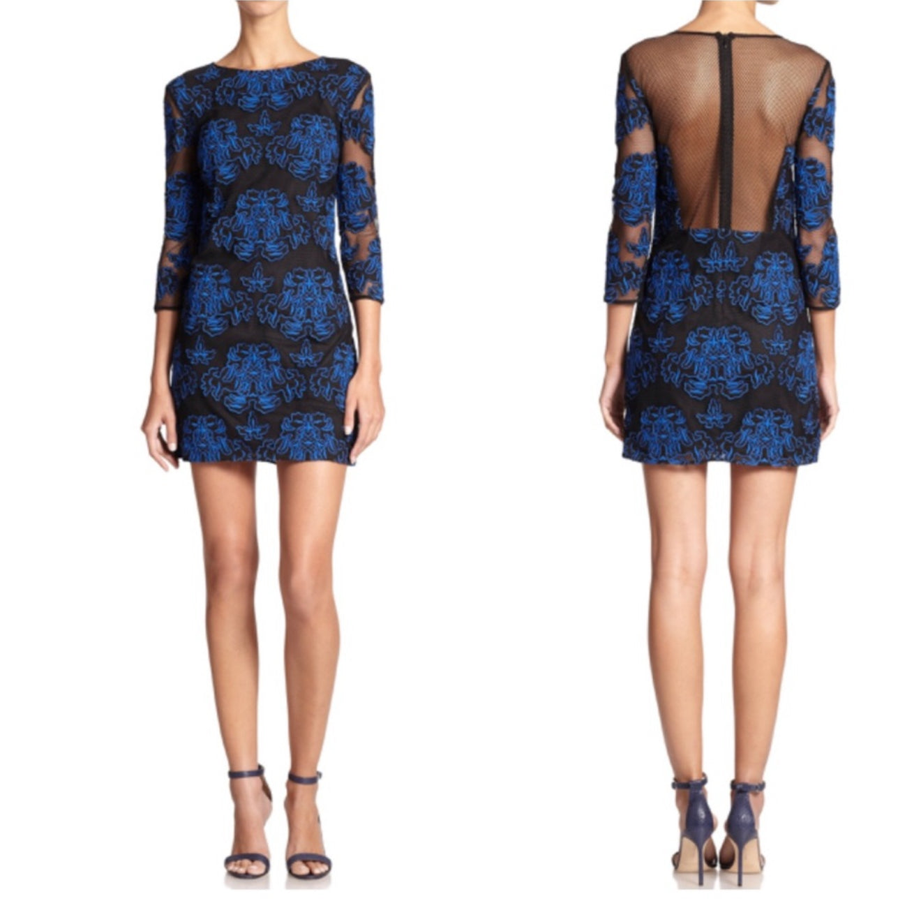 SACHIN + BABI NOIR Sentieri
Embroidered Dress Black Blue sz 4 $595