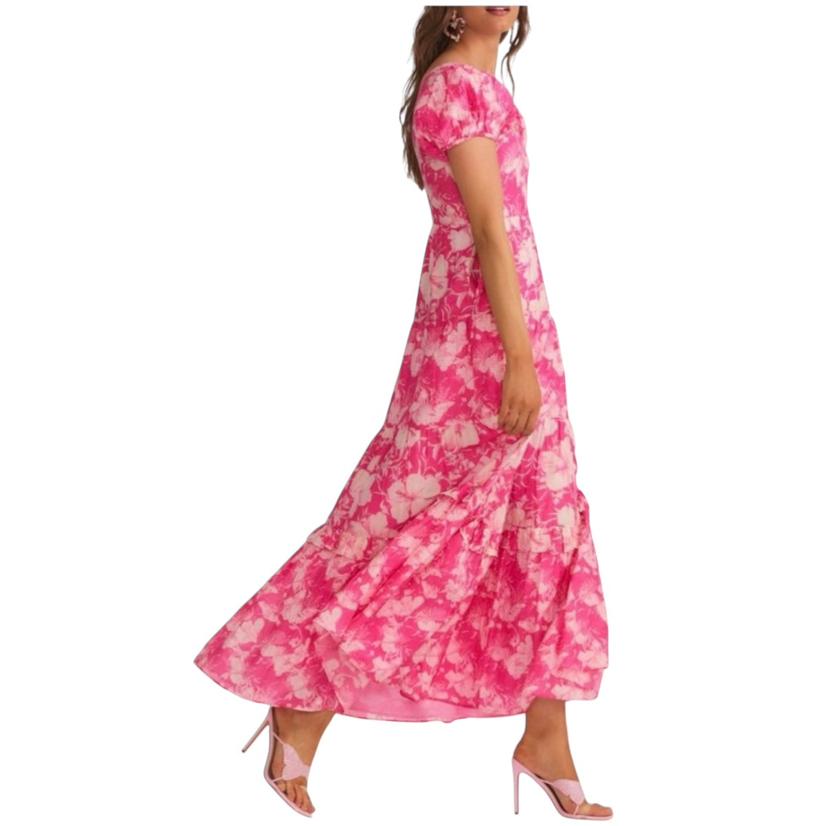 LOVESHACKFANCY
Karalie Cotton & Silk Hibiscus Maxi
Dress in Holiday Sun Fuschia Sz 2