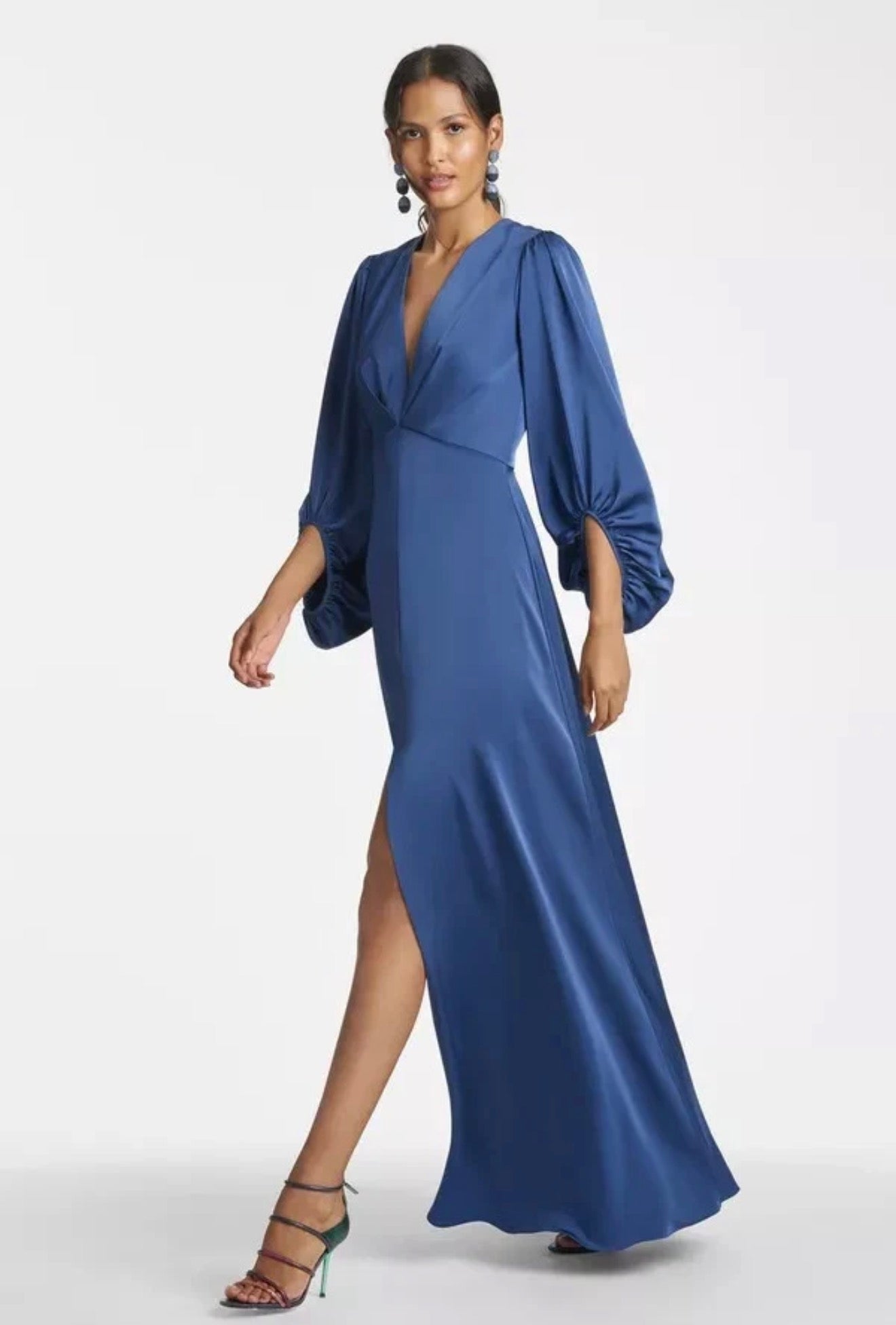 Sachin & Babi Jenny Satin Crepe Gown in Washed Indigo Size 4 $795