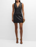 FRAME LEATHER KEYHOLE DRESS in Black Sz Medium $1298