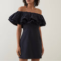 Rhode Resort Black Vivi off the Shoulder ruffle Mini Dress sz 10 $575