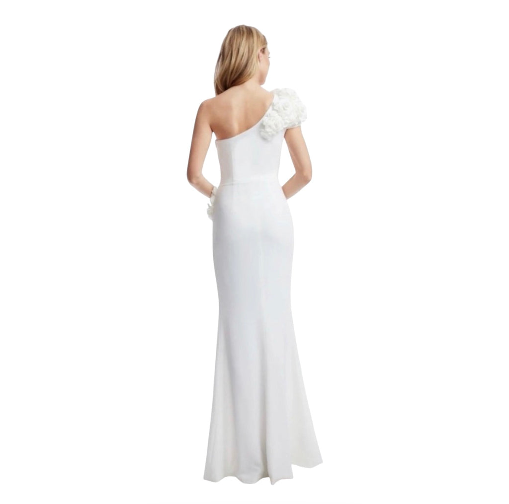 Dress the Population Aubrielle Asymmetric 3D Floral Mermaid
Gown Off White XS